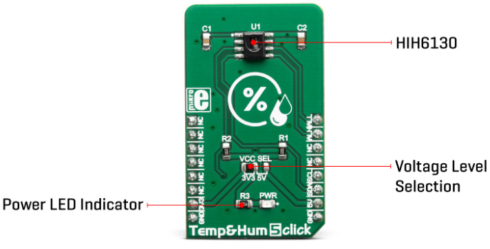 Mikroe MIKROE-3425 Temp&Hum 5 Click